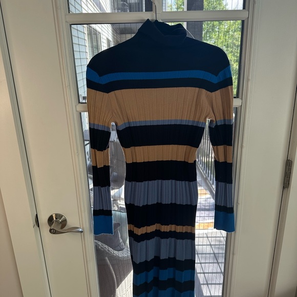 Ann Taylor Striped Ribbed Turtleneck Sweater Dress – Size S Petite - Picture 2 of 5